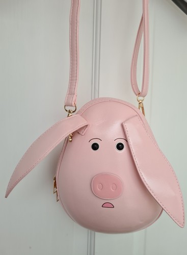 Pink pig shaped leather - pu,