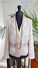 ARRUBA Ladies exquisite chic elegant lace Linen jacket RARE unique SIZE 16 event