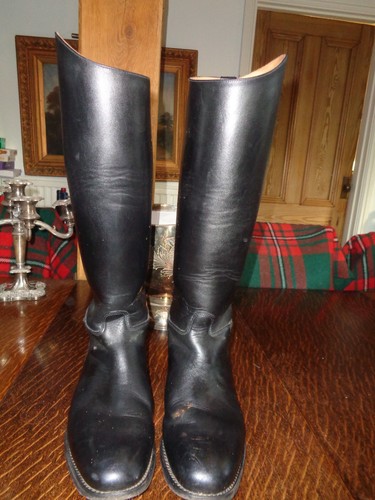 Regent black long leather - black,