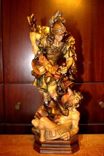 12" HAND CARVED WOOD PATRON