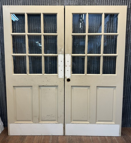 Pair pane raised paneled - of, 9-pane