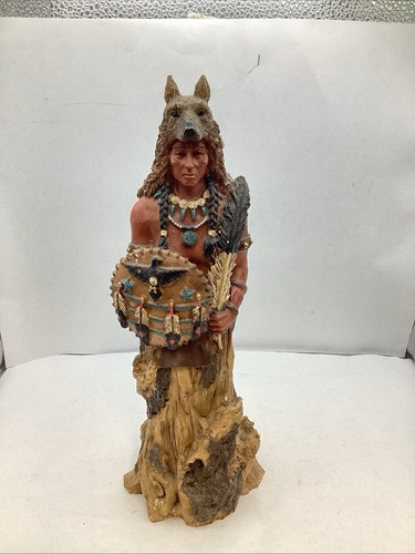 Native american warrior wolf - native,