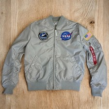 Alpha Industries NASA Reversible MA-1 Bomber Jacket Coat Space Shuttle - Large