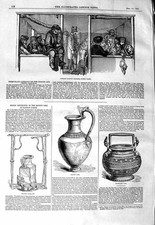 Original Old Antique Print