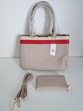 Top Handle Bag Satchel Cross Body Faux Leather With Matching Purse