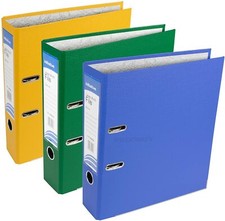 3 x Strong A4 Polypropylene Lever Arch Files Large Office Paper Storage Folders 