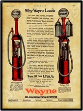 1922 Wayne Gas Pumps New Metal Sign: Fort Wayne, IN - MONARCH & SUPER VISIBLE