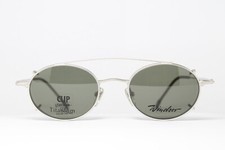 Silver WINDSOR BRENDEL 821 c.1 Vintage Eyeglasses Frame TITANIUM Panto Sun Clip