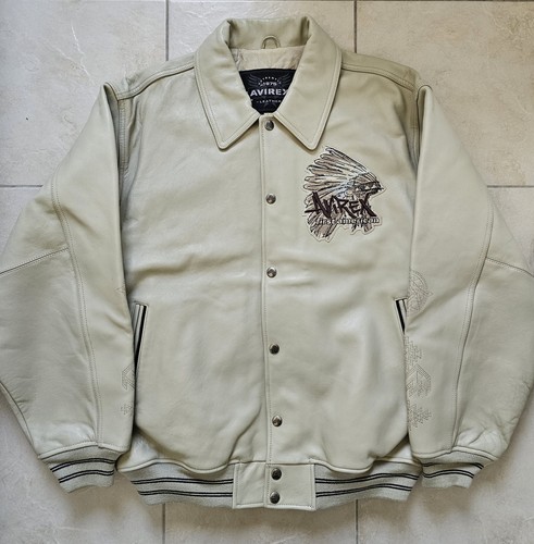 Avirex leather varsity jacket - leather,