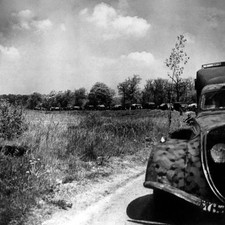 Colone of French army trucks on their way to Belgium in 1940 Old Photo