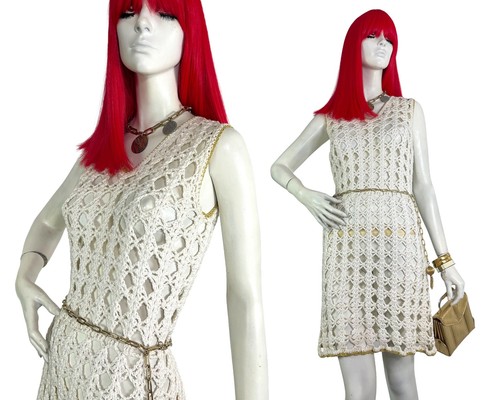 1960s vintage white crochet