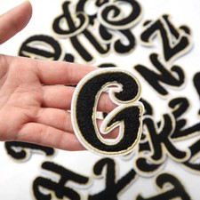 Black Chenille Patch Letter