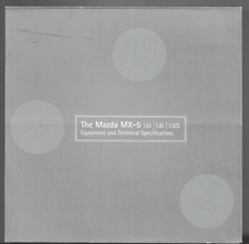 Mazda MX-5 Specification 2000 UK Brochure Jasper Conran Icon California 1.8S 1.6