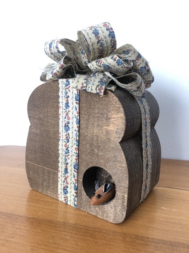Carved wooden mouse house - carved, folk