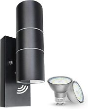 Dusk Till Dawn Sensor BLACK Outdoor Up Down Wall Light Stainless Steel RRP£44.99
