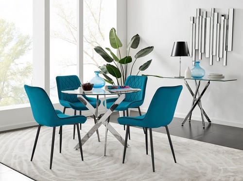 Novara chrome round glass - round,