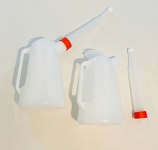 2 pack 3L Measuring Jug With Flexible Spout & Lid Fluid Fuel Oil Petrol Diesel