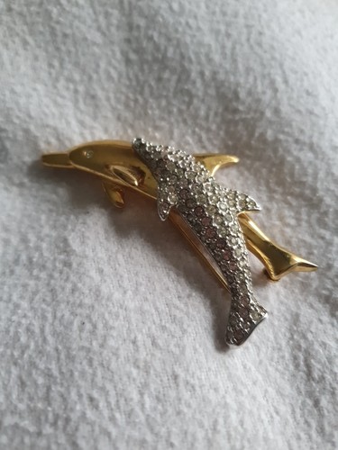 Swarovski dolphin brooch - swarovski,