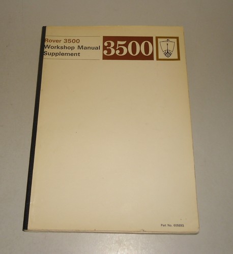 Workshop manual rover 3500 - workshop,