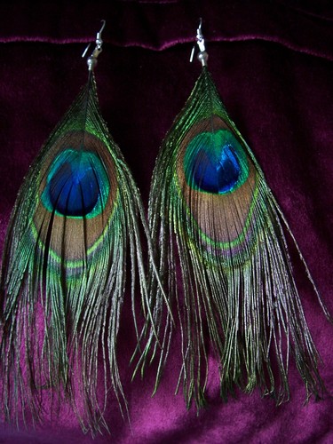 Genuine peacock feather