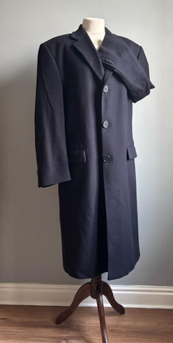 Mens wool coat - wool, trench