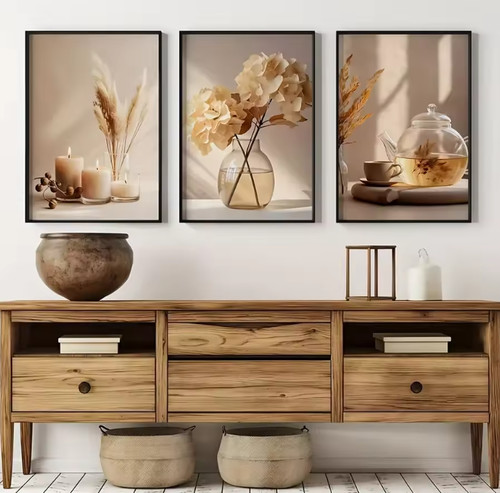Minimalist beige flowers - minimalist,