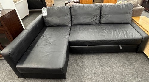 Ikea black leather - ikea, corner