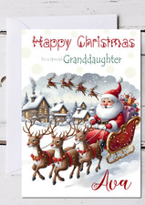 Santa Personalised Christmas Card Grandson Granddaughter Son Daughter Niece