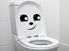 Toilet face funny stickers lid - stickers,