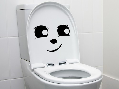 Toilet face funny stickers - face, lid