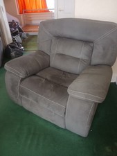 Grey suede recliner sofa - grey,