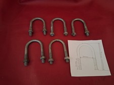 U-bolts/ clamps - Galvanised Mild  Steel    X 5  with nuts M8 free postage