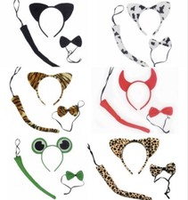 Animal costume ears tail bow - costume,