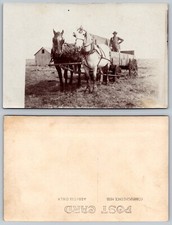 RPPC Early 1900s Horse Drawn Wagon Farm Scene Rural Barn Agriculture Postcard