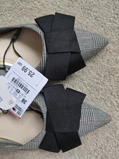 Zara Women's Kitten Heels Size UK 5 BRAND NEW with Tags Black And White Check