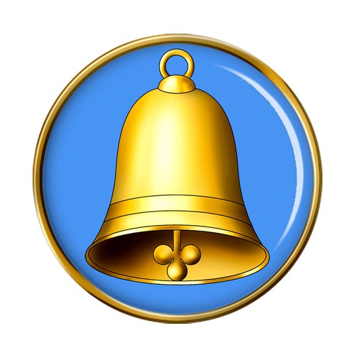 Church bell pin badge - church,