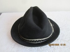 MARKS & SPENCER  BLACK WOOL  TRILBY  HAT      see des.