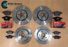 Ford Focus ST225 2.5 MTEC Drilled Grooved Brake Discs Front Rear & Mintex Pads