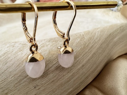Rose quartz earrings - quartz,