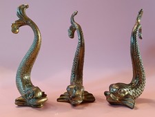 3 x Vintage Heavy Brass Fish /