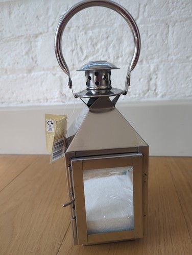 Decorative silver lantern - silver,