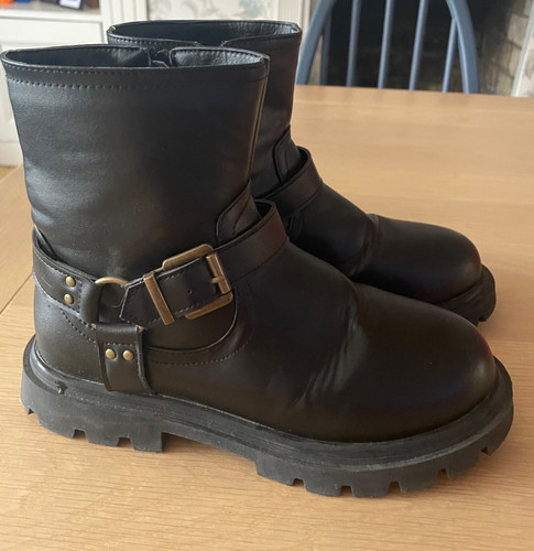 Black faux leather - faux, chunky