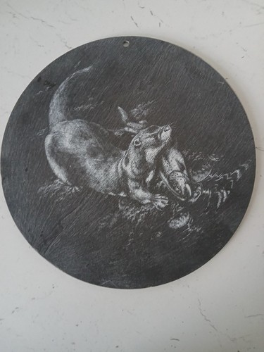 Vintage otter with fish - vintage,
