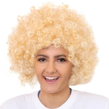 BLONDE AFRO WIG FANCY DRESS