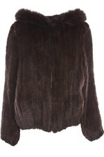 UNBRANDED BROWN MINK FUR JACKET MEDIUM