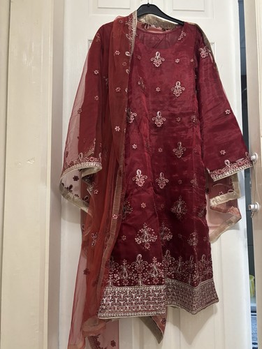 Three piece embroidered asian - three,
