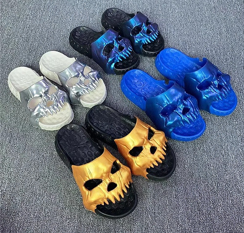 Slippers skull platform - skull, slides