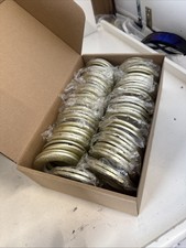 HO2NLE 32PCS 40mm Plastic Curtain Rings with Eyelet Grommets - gold