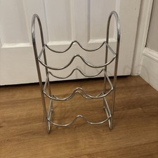 Chrome Metal Wine Rack Freestanding Bottle Holder Shelf Storage