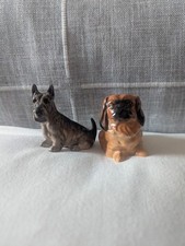 Vintage Royal Doulton Pekingese and Terrier Dog Ornaments X2 Excellent Condition